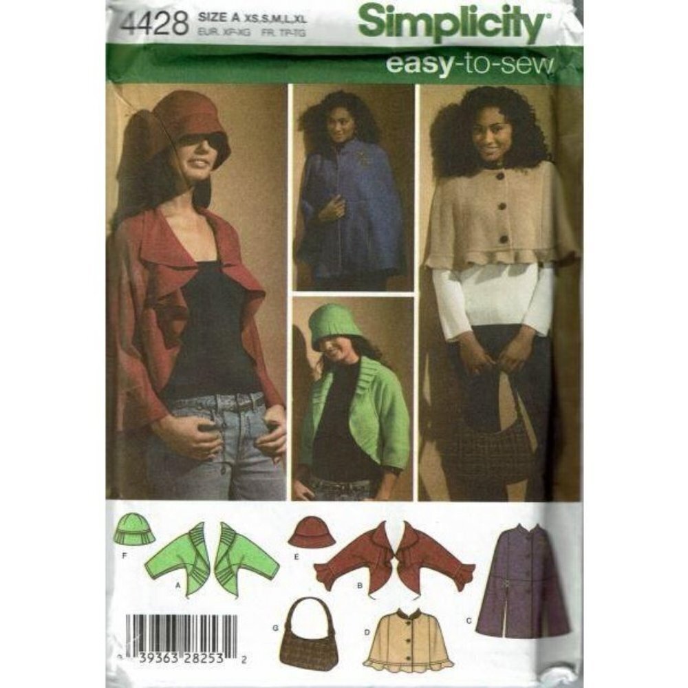 Simplicity Sewing Pattern 4428 Misses‎ Jacket Cape
